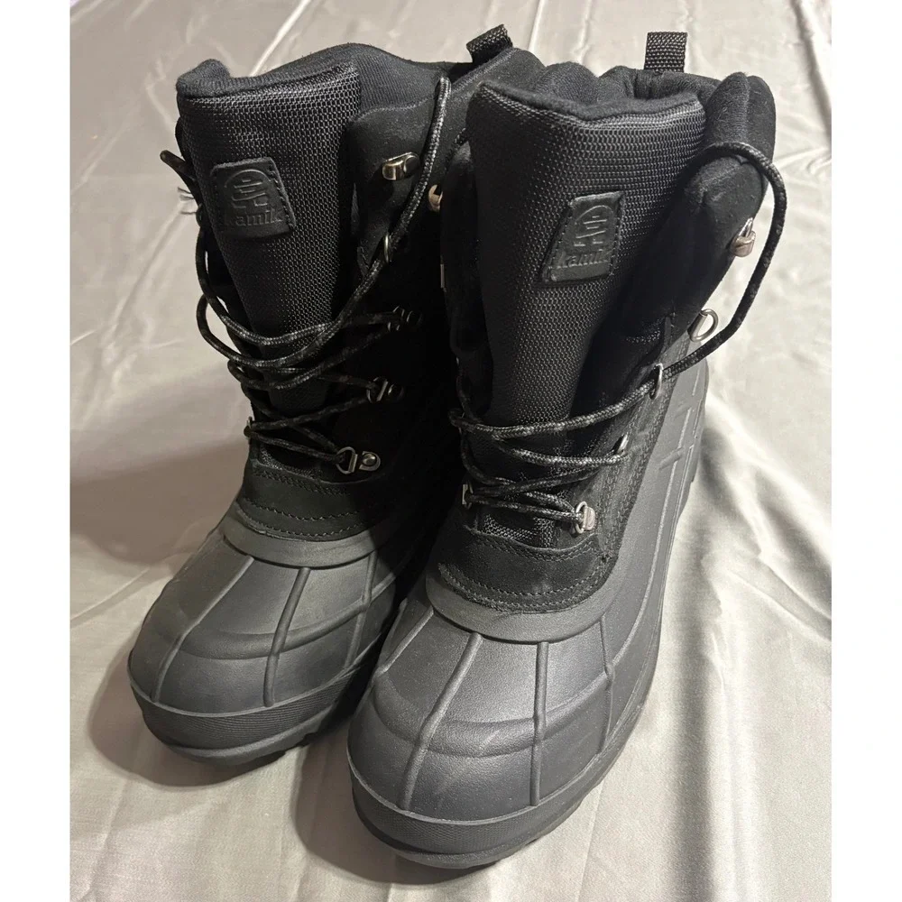 Kamik Fargo 2 Winter Boots Mens 12 Black Waterproof Insulated Snow Boots FARGO2W